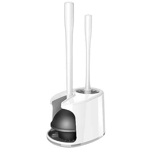 MR.SIGA Toilet Plunger and Bowl Brush with Holder, Heavy Duty