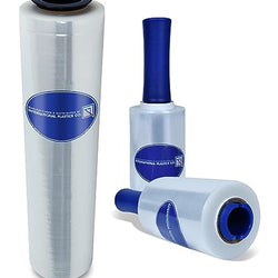 3 Pack Bundle International Plastics Co. Industrial Mini Stretch Film Wrap with Handle 5" 1000 ft Pallet Wrap Moving Supplies Shrink Cling Packaging Heavy Duty (Two x 5" + 15" Rotating Handles, Clear)