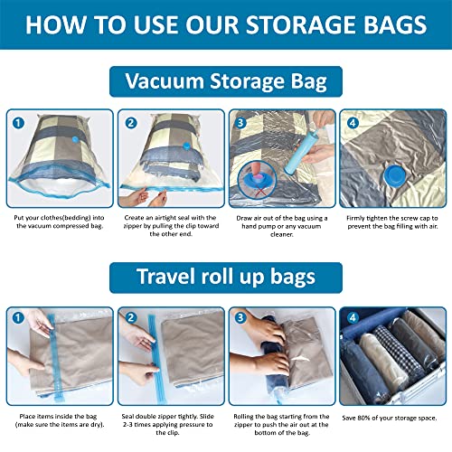 20 Pack Vacuum Storage Bags, Space Saver Bags (4 Jumbo/4 Large/4