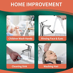 1080° Swivel Faucet-Extender Universal Sink-Water-Aerator - 2 Mode Splash Filter Extension, Kitchen Bathroom 360° Angle Rotatable Spray Attachment, Multifunctional Robotic Arm -Washing Eye/Hair/Face