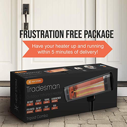 Heat Storm HS1500TT Infrared, 7 ft Cord, Tripod + Heater, Black
