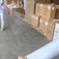 4 Pack Clear Stretch Wrap Industrial Strength with Plastic Handle 18" x 1000 Feet 80 Gauge, Plastic Pallet Supplies Durable Self-Adhering for Packing, Moving, Heavy Duty Shrink Film Rolls, BOMEI PACK