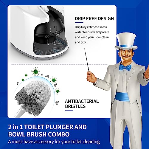 1set Blue Toilet Plunger And Clog Remover, Drain Unblocker Tool, Suction  Cup