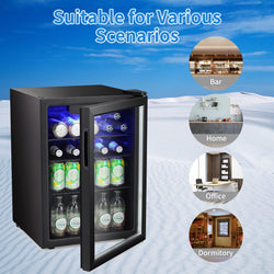 Antarctic Star Mini Fridge-95 Can Beverage Refrigerator Wine Cooler Clear Front Glass Door Small Drink Touch Screen for Soda Beer Bar Office Home 2.6 cu.ft……