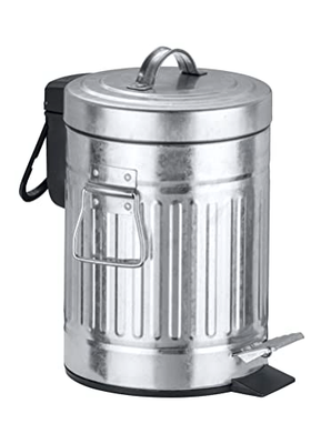 Metal Trash Can with Lid