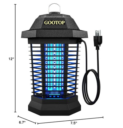 Bug Zapper Outdoor, Mosquito Zapper Outdoor, Electric Fly Zapper, Bug Zapper, Mosquito Killer, Fly Traps, 3 Prong Plug, Flying Insects Zapper Indoor Outdoor 90-130V, 4200V, ABS Plastic Outer (Black)