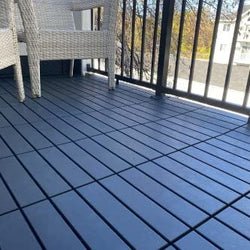 36 sq. ft Plastic Interlocking Deck Tiles, 36 Pack,12"x12" Waterproof Outdoor Flooring All Weather Use, Patio Floor Decking Tiles for Porch Poolside Balcony Backyard, Dark Grey