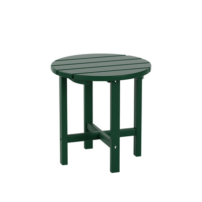 WestinTrends Outdoor Side Table, All Weather Poly Lumber Adirondack Small Patio Table Round End Table for Pool Balcony Deck Porch Lawn Backyard, Dark Green