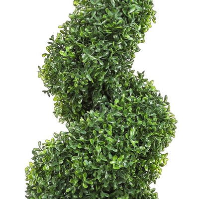 VEVOR Artificial Boxwood Spiral Topiary Trees, 4ft Tall (2 Pieces) Faux Plant Outdoor, All-Year Green Fake Plant with Replaceable Leaves for Decorative/Indoor/Porch/Garden