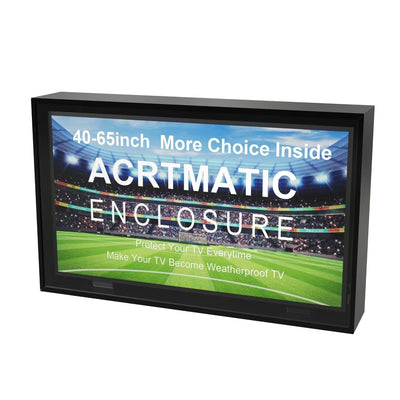 acrtmatic Weatherproof Outdoor TV Cover, Hard and Durable, Clear Television Enclosure for 50-55 inch Screens for Outside (Right Door), with Universal Adjustable TV Wall Mount Bracket Included.