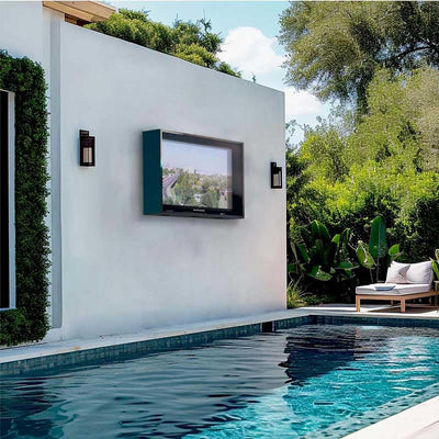 acrtmatic Weatherproof Outdoor TV Cover, Hard and Durable, Clear Television Enclosure for 50-55 inch Screens for Outside (Right Door), with Universal Adjustable TV Wall Mount Bracket Included.