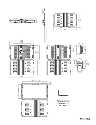 The TV Shield E-Series 44-55" Outdoor TV Enclosure, Weatherproof TV Protection (Fits 44-55" Television) - UV Resitant W/ASA Polymer - TV Mount Included - Lockable - Hard Cover.