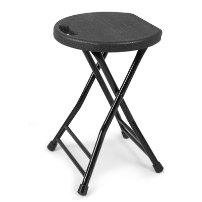 COOZMENT Folding Stool with Handle, Folding Chair,Folding Bar Stool with Non-Slip Feet,600 lbs Capacity,Indoor and Outdoor Foldable Stool for Adults(13"×11.5"×18")