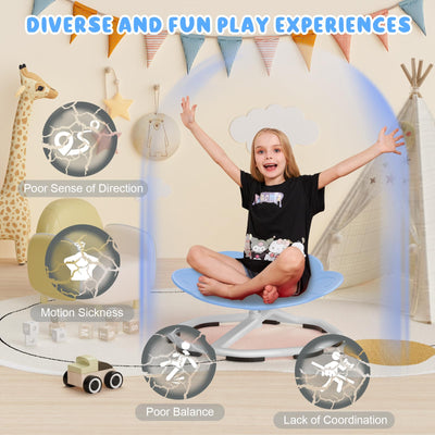 Qusases Sensory Swivel Chairs for Kids, Spinning Chair for Autistic Kids, Sit and Spin Sensory Toys, Training Body Coordination, Autism ADHD Chairs Indoor Outdoor Play Equipment (Blue)