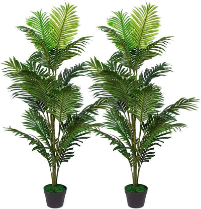 Ruopei 6ft Faux Palm Trees for Indoor Set of 2 - Tall Fake Floor Plant for Living Room Artificial Tree Large Tropical Plants with Pot Office Home Bedroom Decor Outdoor