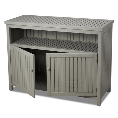 Spurgehom Outdoor Console Sideboards Buffet Cabinet, 44" L x 16.5" W x 32.5" H Solid Wood Storage Cabinet TV Stand,Furniture for Patio Entryway Deck (Gray)