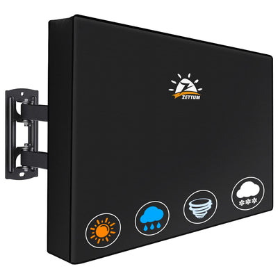 Zettum Outdoor TV Cover 75 Inch - 600D TV Cover Weatherproof & Waterproof for 70 to 75 Inch Outdoor TV, Heavy Duty TV Enclosure Protector for Outside Flat Screen TV (Size: 70"L x 6"D x 43"H)