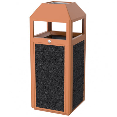 CrazyAnt Outdoor Commercial Trash Can with Lid, Lockable Heavy-Duty Metal Waste Bin with Removable Liner, Rustproof Garbage Receptacle for Parks, Streets, Public Spaces, 36"x16"x16"
