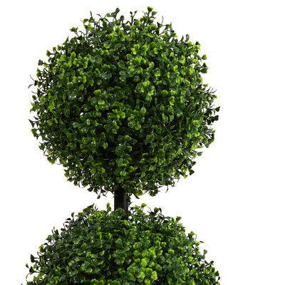 Nearly Natural 3ft. Artificial Triple Ball Boxwood Topiary Tree (Indoor/Outdoor) T2021, Green