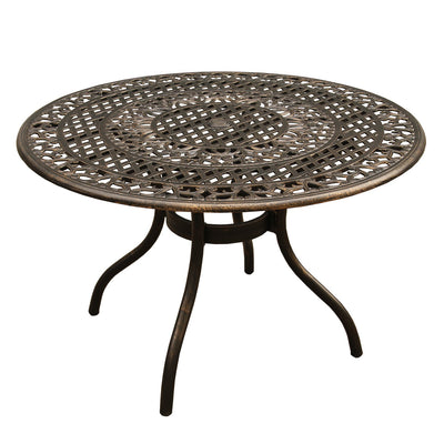 Oakland Living Weatherproof Outdoor Aluminum 48" Round Patio Dining Table, Bronze