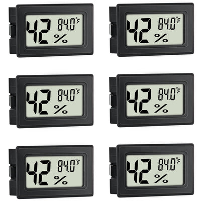 Mini Hygrometer Indoor Humidity Meter Hygrometer Thermometers 6 Pack Humidity Meters Gauge Hygrometer Mini Digital Thermometer Hygrometer with Fahrenheit (℉) for Humidors, Greenhouse, Garden, Cellar