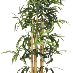 Amazon Basics Artificial Fake Bamboo Plant with Plastic Planter Pot, 39.4", Green