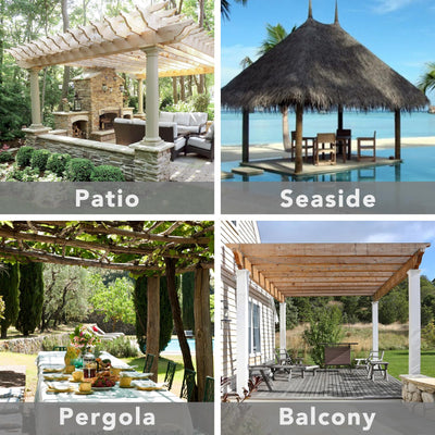 Easy-Going Outdoor Patio Curtains Detachable Tab Top Windproof Weatherproof Curtain for Cabana, Porch, Pergola and Gazebo, Tab Bottom Drape, 2 Panels, 110W x 96L inch, Navy