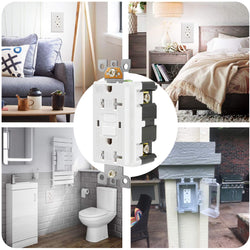 ANKO GFCI Outlet 20 Amp, UL Listed, LED Indicator, Tamper-Resistant, Weather Resistant Receptacle Indoor or Outdoor Use with Decor Wall Plates and Screws