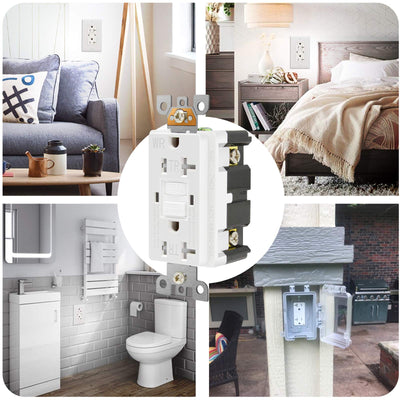 ANKO GFCI Outlet 20 Amp, UL Listed, LED Indicator, Tamper-Resistant, Weather Resistant Receptacle Indoor or Outdoor Use with Decor Wall Plates and Screws