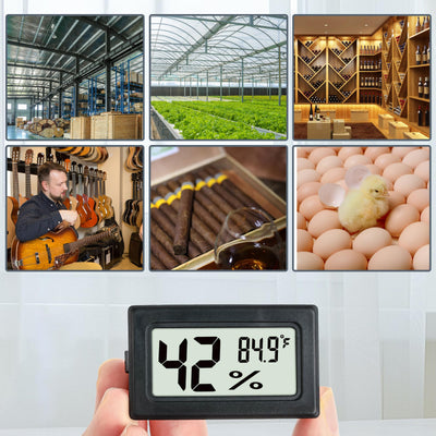 Mini Hygrometer Indoor Humidity Meter Hygrometer Thermometers 6 Pack Humidity Meters Gauge Hygrometer Mini Digital Thermometer Hygrometer with Fahrenheit (℉) for Humidors, Greenhouse, Garden, Cellar
