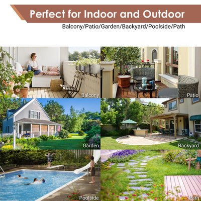 PrimeZone 54 PCS FSC Certified Acacia Wood Interlocking Patio Deck Tiles - 12" x 12" Indoor Outdoor Waterproof Flooring Tiles for Balcony, Backyard, Garden & Poolside, All Weather Use, Natural Wood