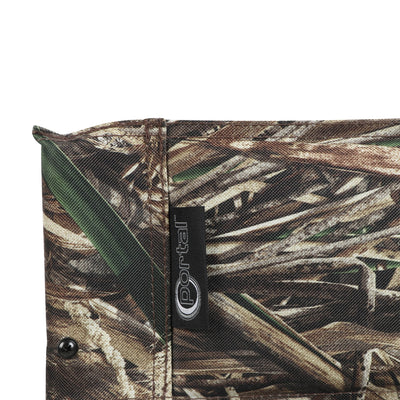 PORTAL Folding Seat, Lightweight Backrest Stool Hunting Fishing Chair with Storage Pocket for Camping, Hiking, Beach, Picnic, Support Up to 225 lbs, Camouflage