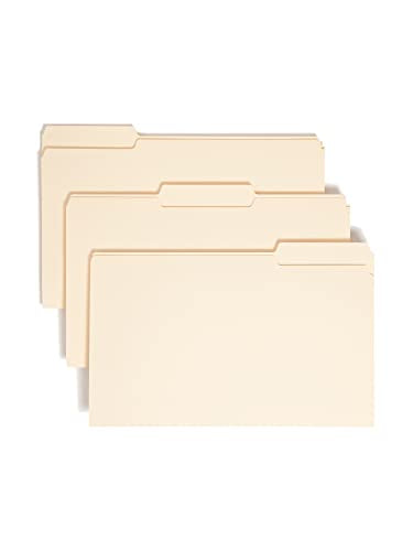 Smead File Folder, 1/3-Cut Tab, Assorted Positions, Legal Size, Manila, 100 per Box (15330)