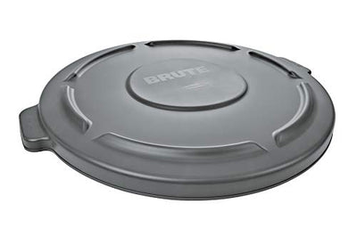 Rubbermaid Commercial Products FG260900GRAY Brute Heavy-Duty Round Trash/Garbage Lid, 10-Gallon, Gray