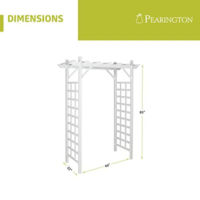 Pearington 10-00003 Square Lattice Garden Arbor, White