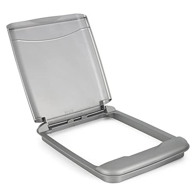 Rev-A-Shelf RV-35-LID-17-1 35 Quart Polymer Trash Waste Container Garbage Can Replacement Lid for Kitchen Sliding Cabinet Base, Silver (Lid Only)