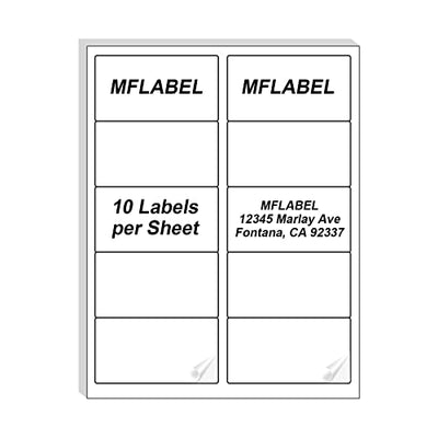 MFLABEL 2x4 Labels, 10-UP Shipping Address Labels, 500 Labels,50 Sheets Labels for Printer, Internet Mailing Shipping Labels, Label Stickers, 2" x 4" FBA Labels for Laser/Inkjet Printer