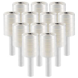 12 Pack Industrial Strength Mini Hand Stretch Wrap 5" 1000 Ft Roll 80 Gauge Thick, Shrink Wrap Roll for Moving Supplies, Furniture, Pallets, Plastic Wrap for Packing, Heavy Duty Stretch Film