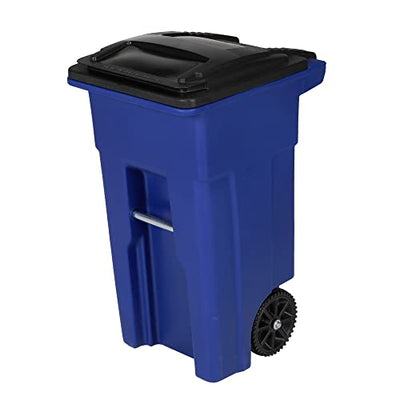 32 Gal. Trash Can Greenstone with Wheels and Lid (Color : Blue)