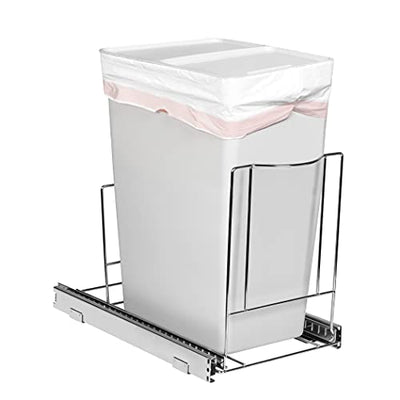 Hold N' Storage Pull Out Trash Can Under Cabinet- Trash Can Not Included, Heavy Duty w/ 5 Year Limited Warranty- Requires a 13”W X 22”D cabinet opening, adjustable- fits cans up to 10" x 20-1/4" Chrome