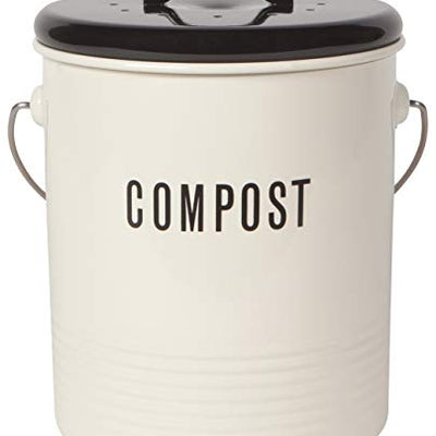 Now Designs Vintage Compost Bin, Ivory