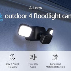 All-New Blink Outdoor 4 Floodlight Camera – Wire-free smart security camera, 700 lumens, two-year battery life, HD live view, enhanced motion detection, Works with Alexa- 1 camera system