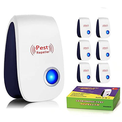Ultrasonic Pest Repeller 6 Pack,Mouse Repellent Ultrasonic Plug in Pest Repellent,Mice Repellent Plug-Ins,Mosquito Repellent Indoors,Pest Control for Insect, Spider,Ant,Cockroach,Rodent Repellent