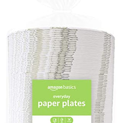 Amazon Basics Everyday Paper Plates, 9 Inch, Disposable, 200 Count