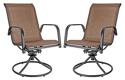 Garden Elements Sienna Metal Patio Chair Outdoor Swivel Rockers (Pack of 2, Brown)