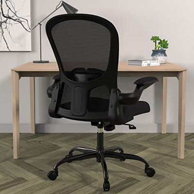 Ergonomic Office Chair, Comfort Swivel Home Office Task Chair, Breathable Mesh Desk Chair, Lumbar Support Computer Chair with Flip-up Arms and Adjustable Height