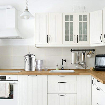 ENLOY Compost Bin, Stainless Steel Indoor Compost Bucket for Kitchen Countertop Odorless Compost Pail for Kitchen Food Waste with Carrying Handle 1.3 Gallon Easy to Clean