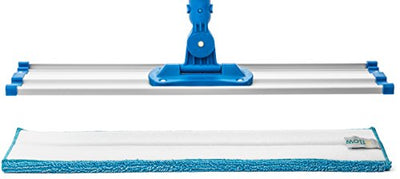 Zflow 18" Professional Microfiber Mop - Commercial Stainless Steel Handle With Microfiber Dust Pad + 3 Microfiber Wet Pads