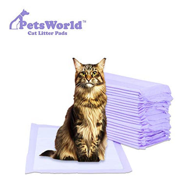 PETSWORLD Fresh Scented Cat Pads Refills for Tidy Cats Breeze Litter System 100 Pads for Cat Litter Box, 16.9x11.4 Inch