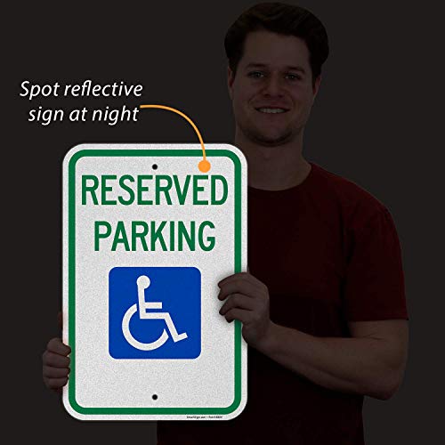 SmartSign Basics Reserved Parking Federal Handicap Parking Sign 12